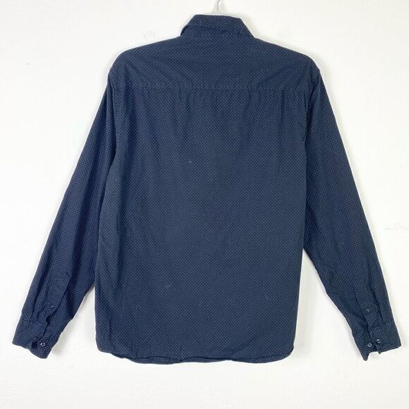 Men’s Forever 21 Black & White Micro Polka Dot Long Sleeve Button Up Dress Shirt - Picture 2 of 3